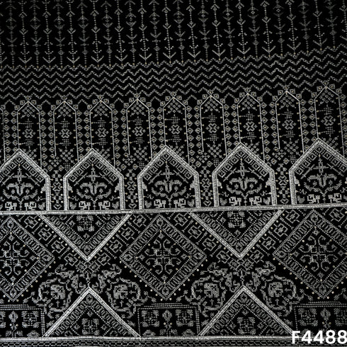 Embroidered Thread Sequins Velvet Fabric - F4488